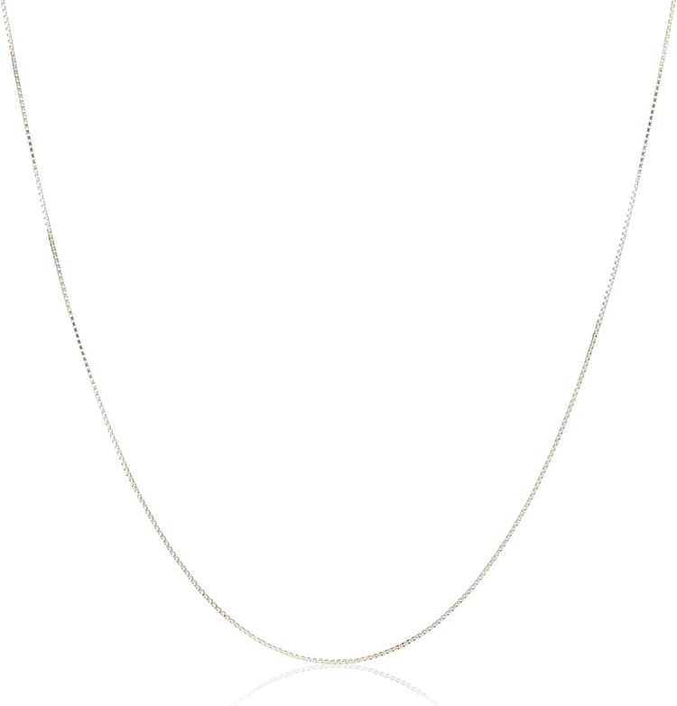 Amazon Essentials Sterling Yellow Gold or Silver Thin 0.8mm Box Chain Necklace