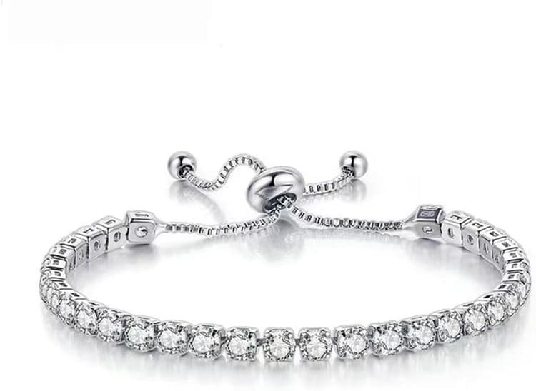 HEEYA bracelet argent tennis flash 5A zircon cristal bracelet réglable bracelet avec carte cadeau pour amis mère femme