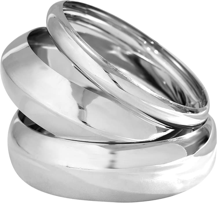 3 Pièces Gros Bracelet Femme Acier Inoxydable, BBracelet Manchette Jonc Plaqué, Chunky Bracelets Large Surface Cuff Bracelets Arc Plain Cercle Bracelet Bijoux pour Femmes