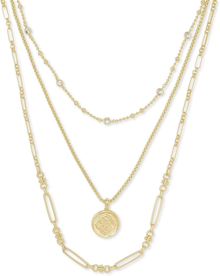 Kendra Scott Medallion Triple Strand Necklace, Fashion Jewelry for Women