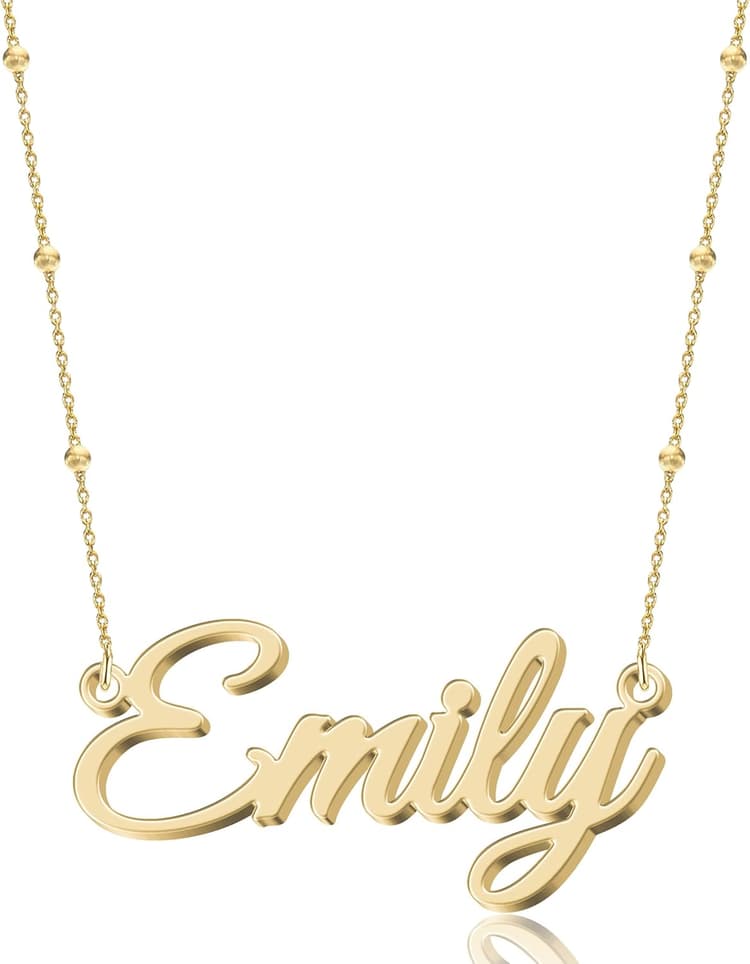 Collier Personnalisé avec Prénom - 14 Styles de Police | 316L Acier Inoxydable ou Argent 925 | 4 Couleurs Éclatantes | Coffret Cadeau Offert | Hypoallergénique et Résistant