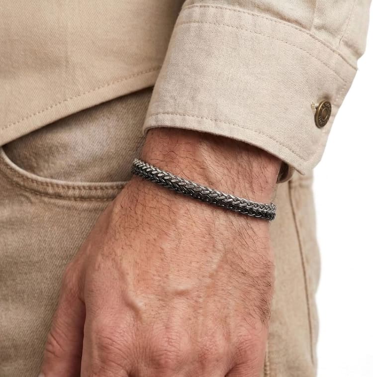 Galis Mens Bracelet - Stainless Steel, Non Tarnish Rope Chain Bracelets, Stylish Gift for Men, Dad, Husband, Boyfriend, Bestfriend