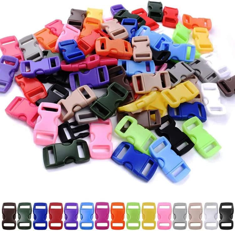 100 Pcs Boucle Plastique Avec Boucle à Clip,Boucles Rapide en Plastique,à Déclenchement Rapide, pour 10mm Sangle, Accessoires de Sac à Dos, Tente, Sac à Dos Enfant, Collier de Chien