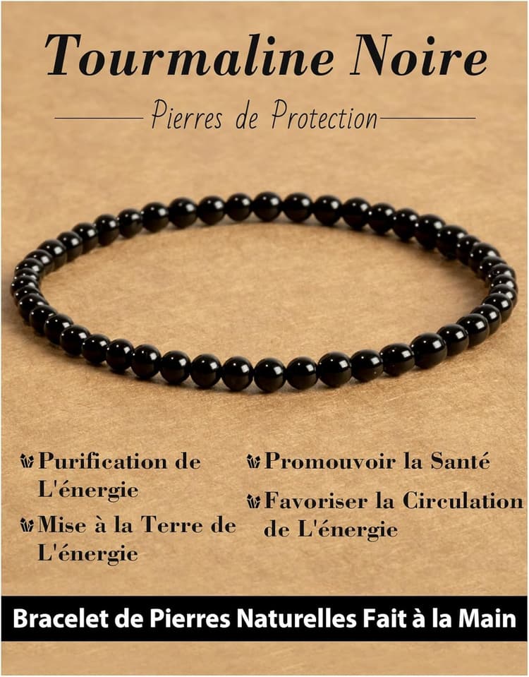 Bracelet 4mm en Pierre Naturelle pour Homme et Femme, Bracelets Élastique Yoga, Bijoux Cadeau Créatifs, Porte Bonheur avec Perles de Remplacement
