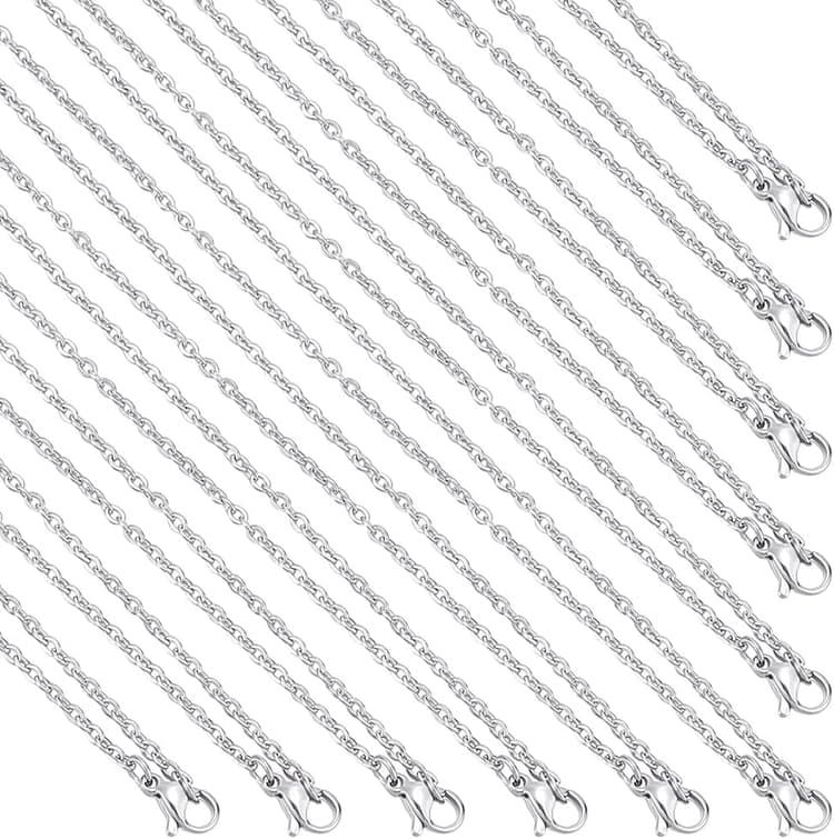 PH PandaHall 20 Brins Chaîne Collier, 45cm Chaîne pour Bijoux Acier Inoxydable 304, Petites Chaînes pour Pendentifs avec Fermoir pour DIY Créatifs Pendentifs Collier Bracelets Bijoux Accessoires