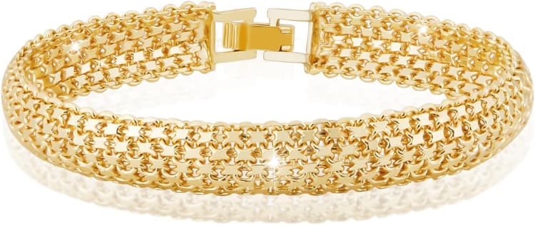 Richapex Bracelet pour Femme Or 18K Plaqué Classique Tennis Bracelets fantaisie Infini Or Bracelet pour Femme Fille Cristal Bijoux