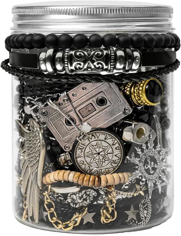 SMUOBT Mystery Jewelry Jar Bundle - 40-45 Piece Surprise Jewelry Box for Women,Gift Set (Necklace, Earrings, Rings,Kracelet,Keychain, Hair Clip) - Unique Birthday Gift for Her,