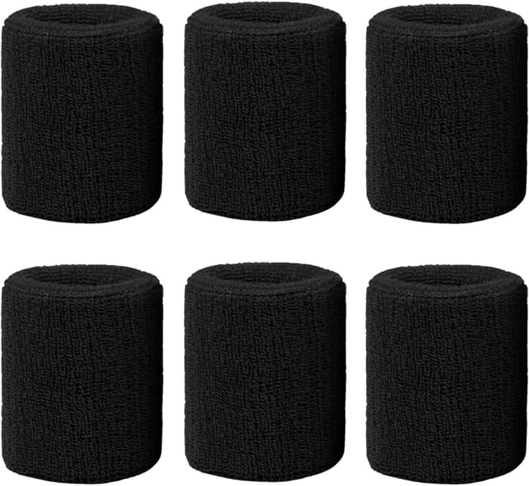 Flintronic Serre Poignets Bracelets pour Sports, 6 Pièces Bracelet Poignet de Sport, Serre Poignet Sweatbands Absorbants pour Gym/Tennis/Course/Basket-Ball