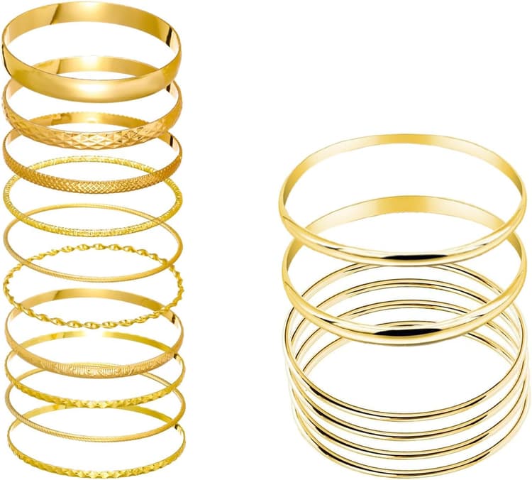 16 Pièces Bracelet Femme Empilable Bracelet Jonc Bracelet Jonc Femme est Très Approprié Pour Offrir des Cadeaux aux Copines et aux Mères Pour la Saint Valentin, les Anniversaires, etc