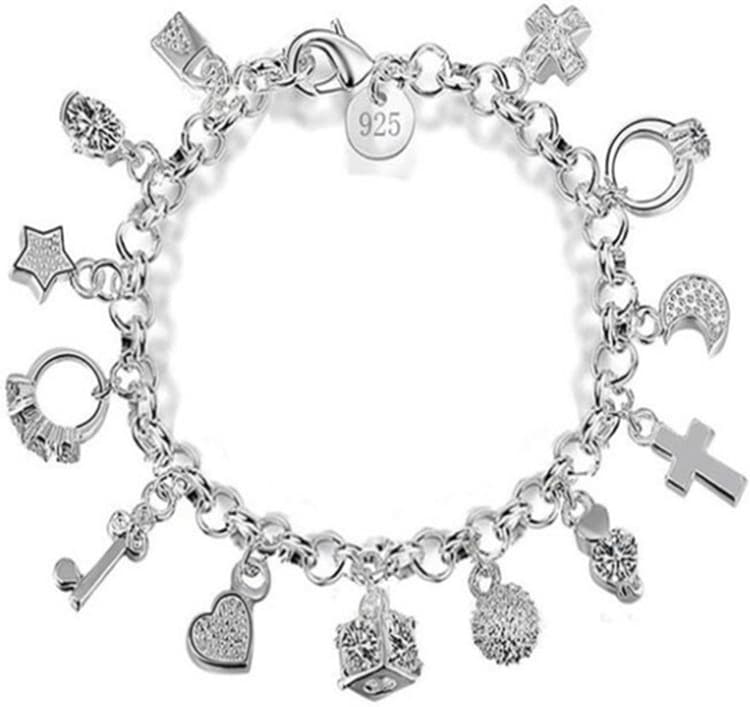 925 Sterling Silver Bracelets for Women Silver Charm Bracelet Jewelry