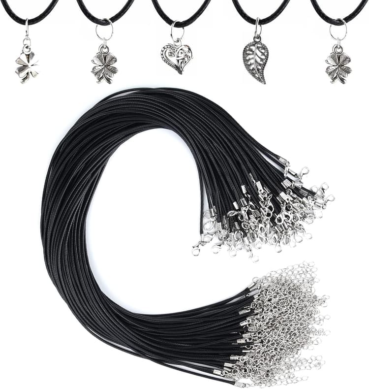 NEBURORA Lot de 60 cordons cirés pour collier de 2 mm