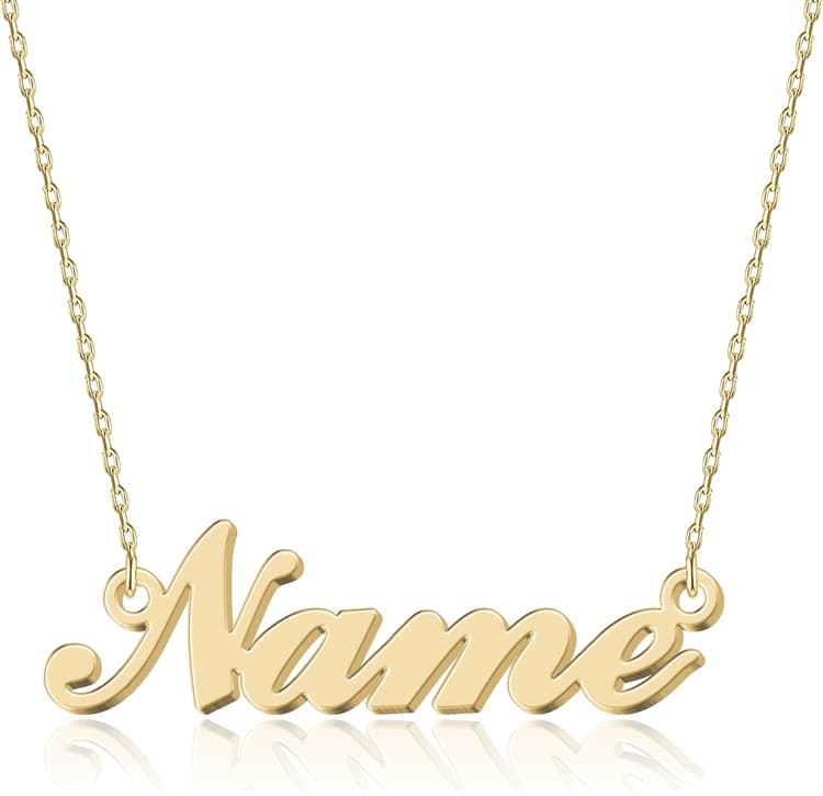 Collier Personnalisé avec Prénom - En Acier Inoxydable 316, Plaqué Or 18K, Artisanal, 14 Styles de Polices et 4 Couleurs au Choix - Emballage Élégant