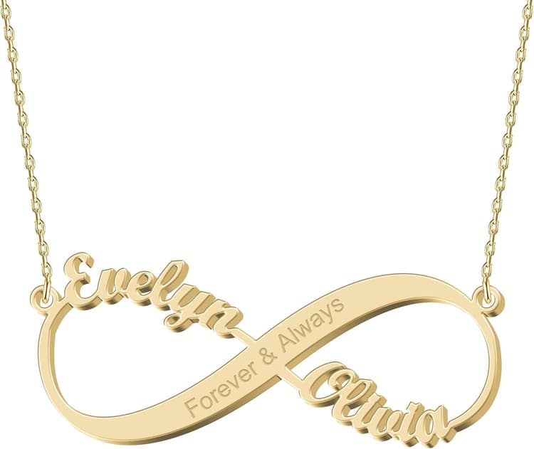 Émotions éternelles, Collier Infinity personnalisé, Gravez des noms précieux, offrez l'amour et les souvenirs, choix de cadeau parfait