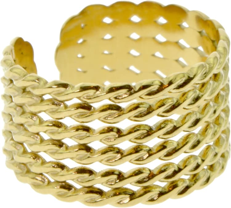 Paloma Bijoux Bague multirangs tressée - Acier chirurgical 316L - Bijoux fantaisie femme