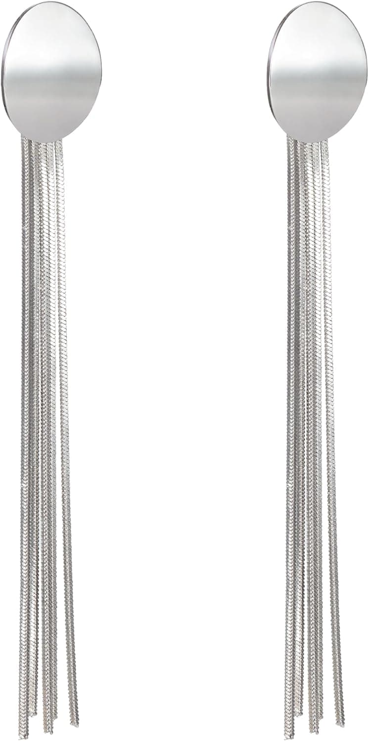 Boucles d'oreilles Femme Pendantes hypoallergénique acier inoxydable Boucles d'oreilles longues à pompons Cadeau pour femmes et filles