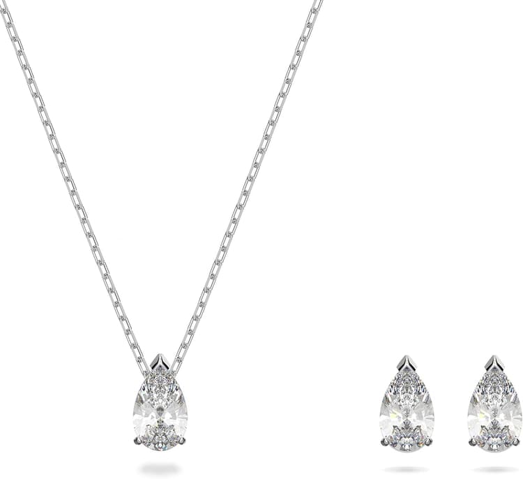 Swarovski Stilla Collection Set, White, Rhodium plated
