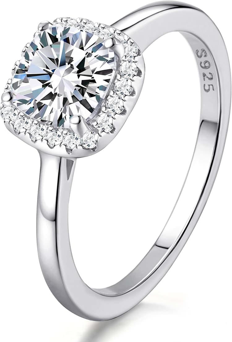 MILACOLATO Bague Fiançailles Argent 925 Femme Or Alliance Mariage Massif Éternité Zircone Cubique Bague Bijoux Femmes St