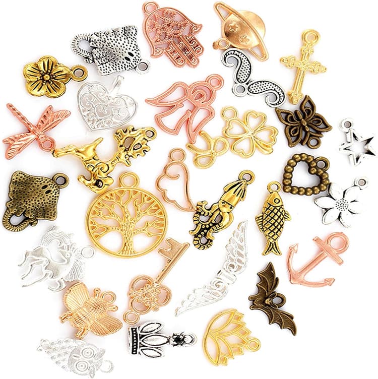 Breloque pour Bracelet Mixte Charms Pendentifs DIY Collier Bracelet pour la Fabrication de Bijoux Lot en Vrac pour Création de Collier Bracelet