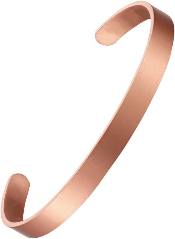MagEnergy Bracelet en Cuivre Pur pour Homme et Femme – Manchette Vintage Martelée, 100% Cuivre Massif, Brut et Non Revêtu, Fait Main