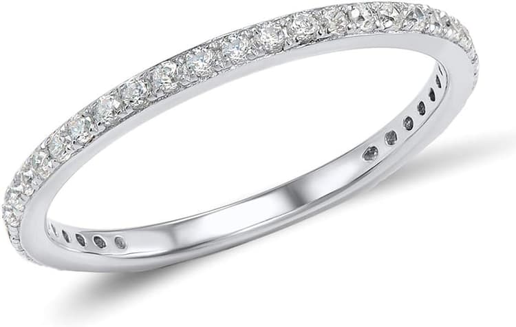 namana Bague Fine en Argent Sterling pour Femme. Bague Femme sertie de Zircons en Argent 925. Bagues Anneau en Argent pour Femmes avec des Pierres de Couleur.