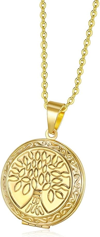 TOFBS Collier Photo Rond Femme Homme Médaillon Pendentif Médaille Gravure Personnalisée Acier Inoxydable Porte Photo Chaîne Bijoux Fille Cadeau Parfait