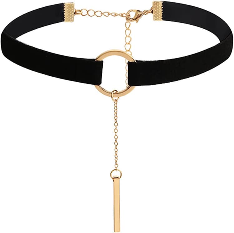 Collier ras du cou en velours avec pendentif en forme de cercle - Couleurs traditionnelles - Pour fête de la bière - Pour femmes et filles