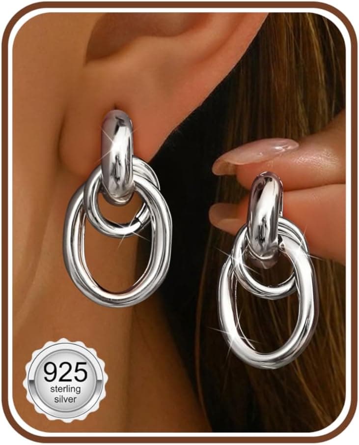 MILACOLATO Boucles D'Oreilles Femme Or Argent 925 Hypoallergénique Plaqué or 14K Boucles D'Oreilles Pendantes Minimaliste Petite Clous Boucle D'Oreille Bijoux à La Mode Cadeaux