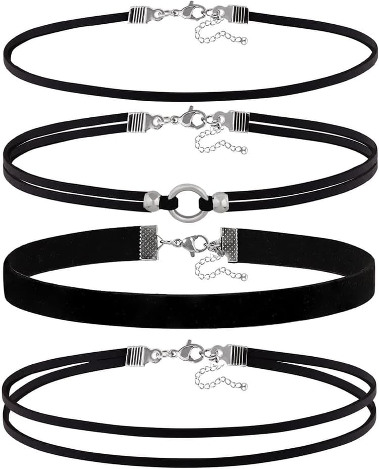 Velvet Choker Necklace for women Black Lace Choker Layered Classic Black Choker Gothic Chokers for Halloween Cosplay jewelry Gift for Women