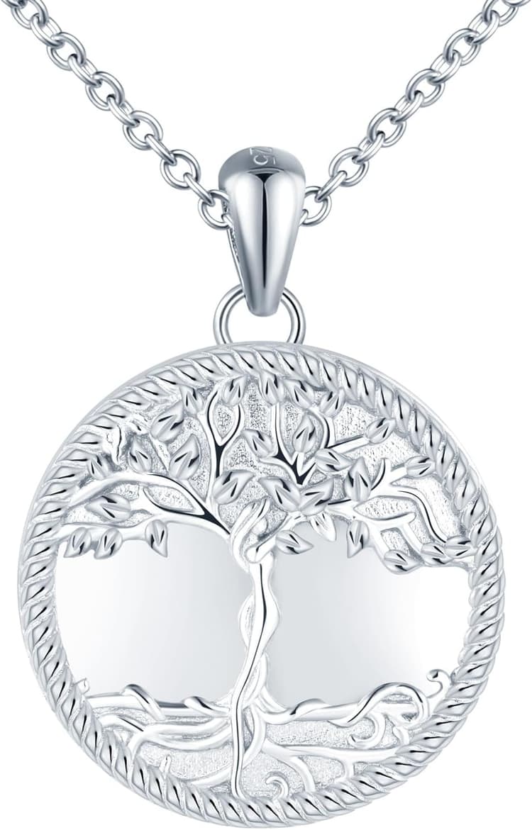 Colliers photos en argent 925 pour femme, Médaillon créatif, Pendentif d'arbre de vie élégant, Bijoux fantaisie