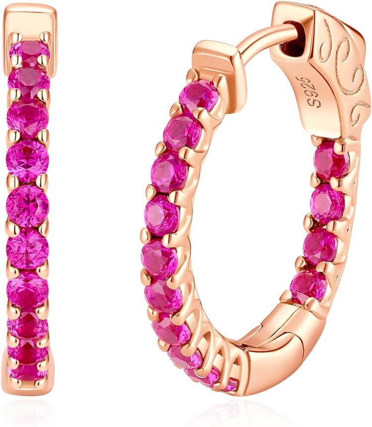 SUNFEEL Hoop Earrings for Women Cubic Zirconia Diamond Hoop Earrings Huggie Hoop Earring Women Earrings Earring for Men 925 Sterling Silver