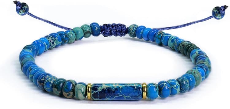 Bracelet Yoga Femme Bracelet Réglable Pierres Naturelles 4mm Bracelets Perle Naturelles Pierres Précieuses Bracelets pour Femme Filles pour Anniversaire pour Femme Hommes