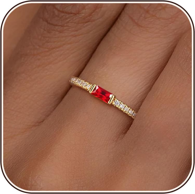 ZOERAY Bague Femme Or Pierre de Naissance Bagues Plaqué Or Carats 18 con Zirconia Bague Pouce Phalange con Citrine Améthyste Alliance Bague Turquoise Fine de Fiançailles Mariage Cadeau Anniversaire