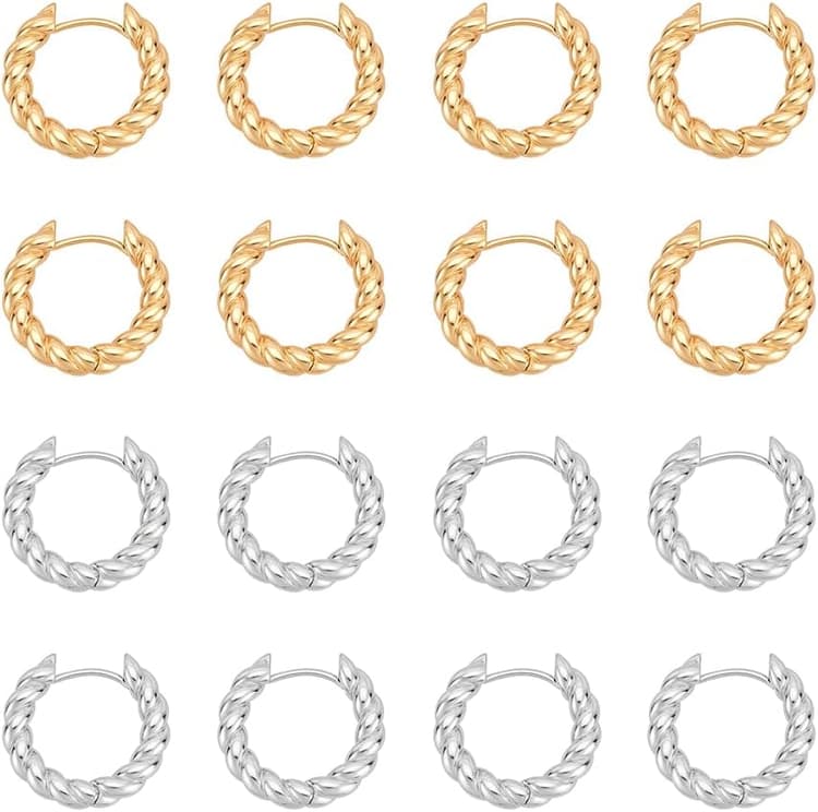 UNICRAFTALE 12Pcs 2 Couleurs Boucles d Oreilles Huggie Cerclées 20mm Crochets d Oreilles Ronde Huggie à Fermoir Métal Fermoir à Levier Boucles d Oreilles en Métal pour Fabrication de Bijoux