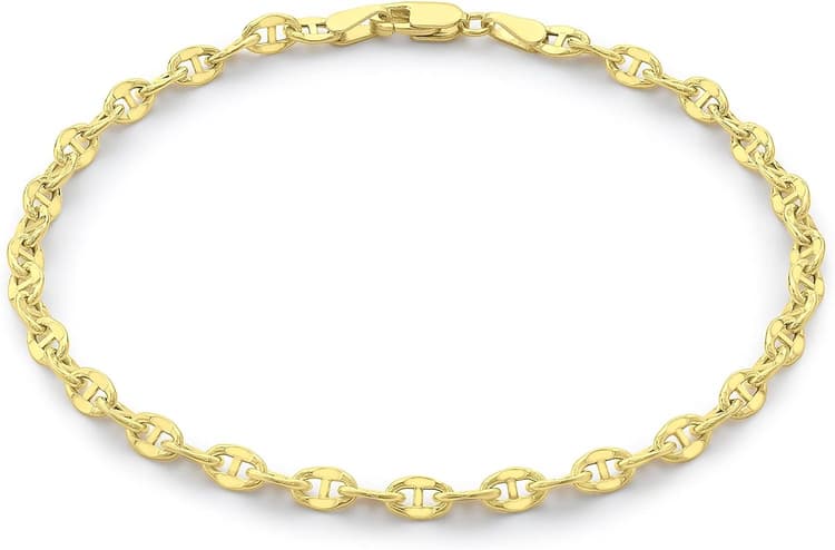CARISSIMA Femme Or Jaune 9 ct Bracelet Mariner de 19 cm/7,5 pouces