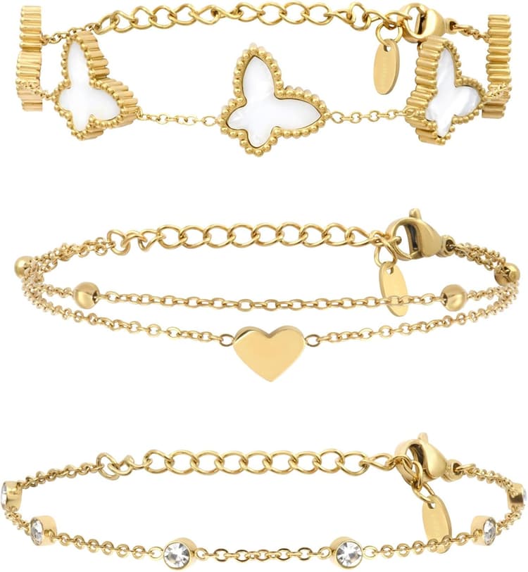 Labelle | Parure en Acier Inoxidable - Coffret Cadeau Femme 3 Bracelets | Idéal pour St Valentin et Fêtes des Mères