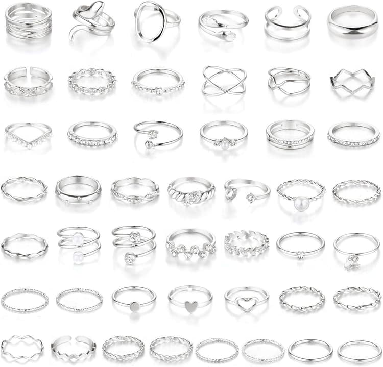 CHICUTIE Gold Knuckle Rings Set For Women Stackable Joint Finger Midi Rings Dainty Cubic Crystal Zirconia Simple Hollow Twist Cute Rings Pack Jewelry Gift